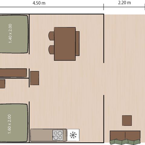 Safaritent 5 personen - Safaritent Lodge + airco (5P)