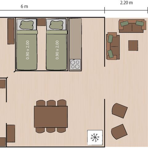 Safaritent 5 personen - Safaritent Lodge + airco (6P)