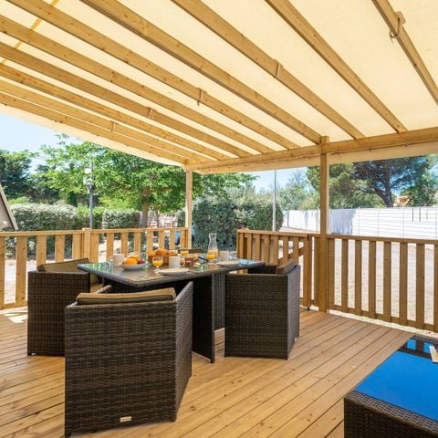 Stacaravan 6 personen - Stacaravan | Premium | 3 slaapkamers | 6 pers | Terras Lounge | Airconditioning | TV