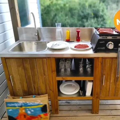 Stacaravan 6 personen - Premium Lounge met 3 slaapkamers - buitenkeuken