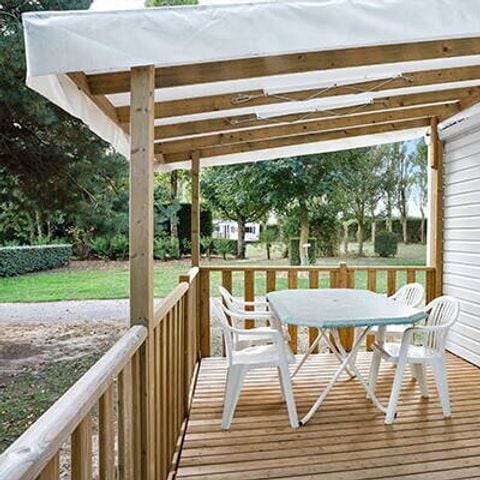 Stacaravan 4 personen - Mobile-home | Comfort | 2 slaapkamers | 4 pers. | Verhoogd terras | 2 badkamers | Airconditioning.