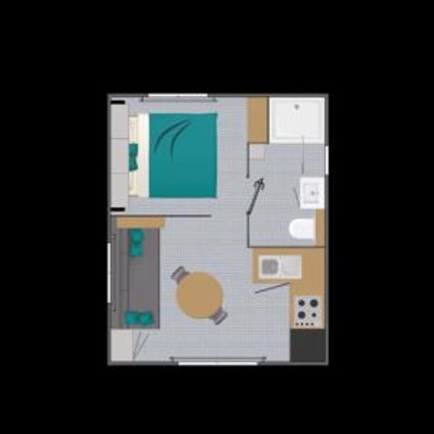 Stacaravan 2 personen - Comfort 18m² 1 bed (2020)