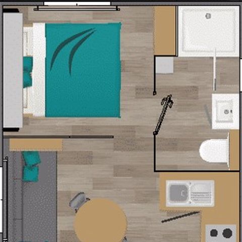 Stacaravan 2 personen - Comfort 18m² 1 bed (2020)