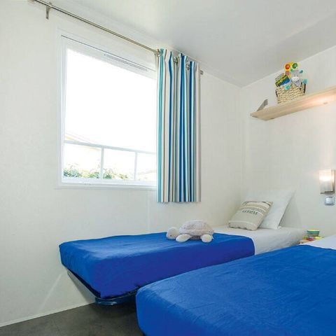 Stacaravan 6 personen - Comfort | 2 slaapkamers | 4/6 pers. | Niet overdekt verhoogd terras | 2 badkamers | Airconditioning
