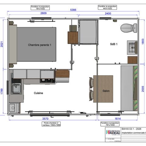 Bungalow 3 personen - Cottage Bora 20m² - airconditioning