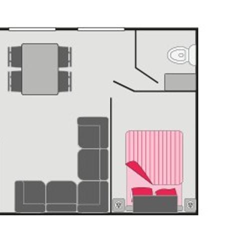 Stacaravan 6 personen - Klassiek | 3 slaapkamers | 6 pers | Verhoogd terras | Airconditioning | TV