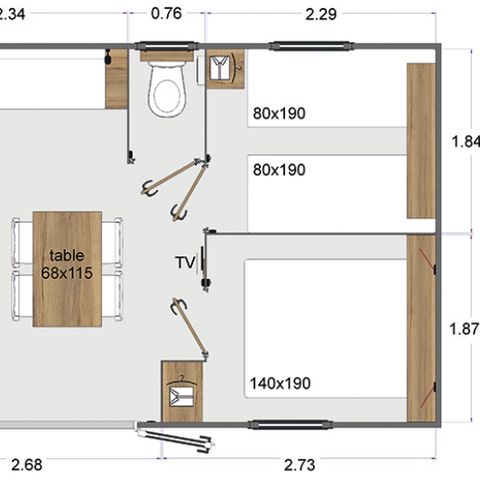 Stacaravan 4 personen - Hut