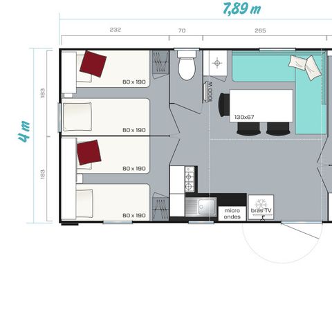 Stacaravan 6 personen - TITANIA COMFORT