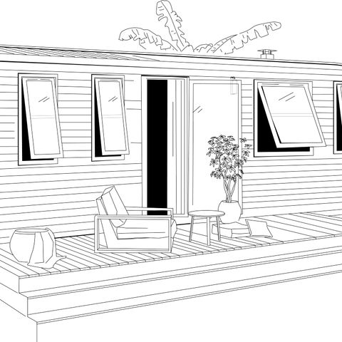 Stacaravan 6 personen - O'Hara Premium 33m² (3 kamers) + Terras