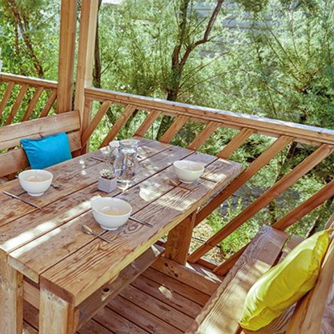 Stacaravan 4 personen - Premium | 2 Slaapkamers | 4 Pers | Verhoogd terras | Airconditioning | TV
