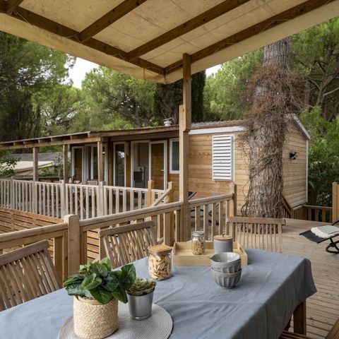 Stacaravan 12 personen - COTTAGE Tribu 12p 6ch **** ZEN