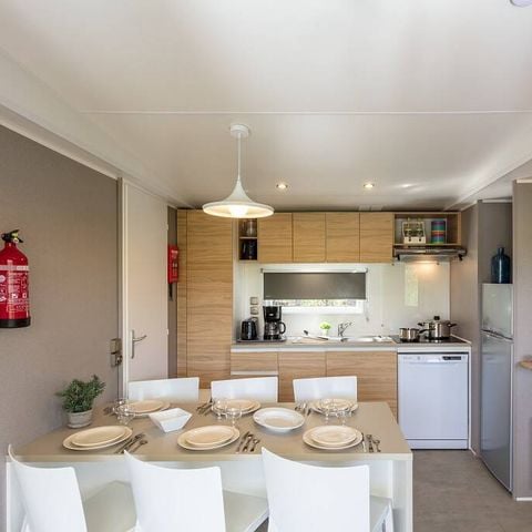 Stacaravan 6 personen - Premium | 3 slaapkamers | 6 pers. | Terras Lounge | Airconditioning