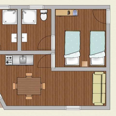 Chalet 6 personen - Chalet | Classic XL | 2 slaapkamers | 4/6 Pers. | 2 badkamers
