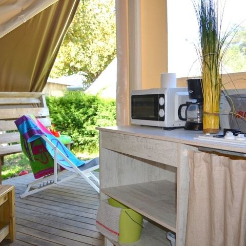 Glampingtent 4 personen - 2-slaapkamer junior bungalow voor 4 personen 17 m²