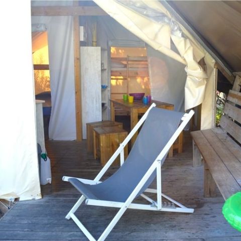 Glampingtent 4 personen - Junior Bungalow 2 slaapkamers 4 personen 17m².