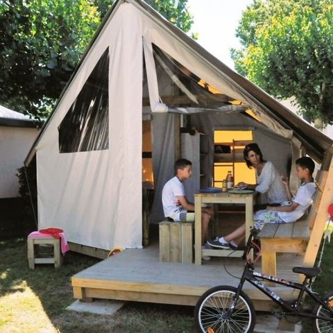 Glampingtent 4 personen - Junior Bungalow 2 slaapkamers 4 personen 17m².