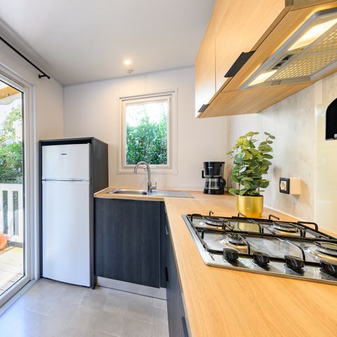 Stacaravan 5 personen - D/ COTTAGE CONFORT 2 sl.k. 4/5 pers. - 30m2 - overdekt terras