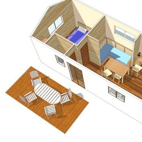 Stacaravan 6 personen - Premium | 3 slaapkamers | 6 pers. | Verhoogd terras