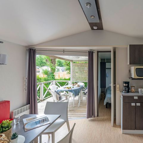 Stacaravan 5 personen - Résidence O'HARA PANORAMIQUE MODERN ECO-CONCU / 28m2 - 2 slaapkamers - Halfoverdekt terras 5/6 pers