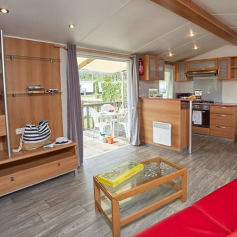 Stacaravan 8 personen - Homair stacaravans op camping La Guyonnière Classic XL | 3 slaapkamers | 6/8 personen | Verhoogd terras