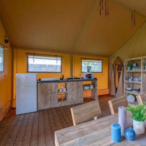 Safaritent 6 personen - Woody Lodge, Airconditioning - 2 slaapkamers