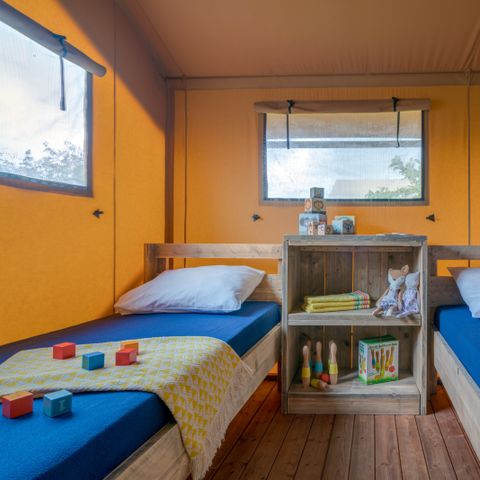 Safaritent 6 personen - Woody Lodge, Airconditioning - 3 slaapkamers