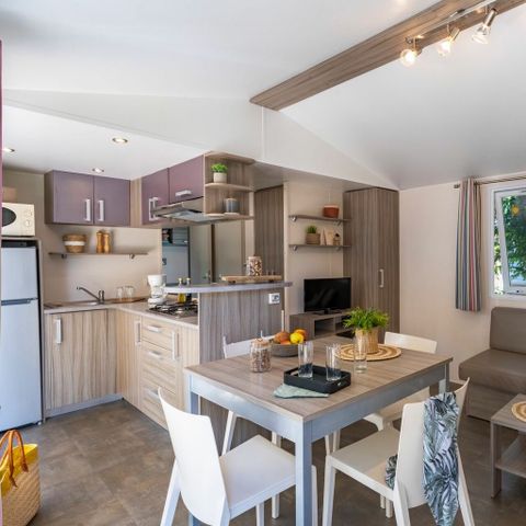 Stacaravan 6 personen - COTTAGE 6p 3ch 2SdB ** (in het Frans)