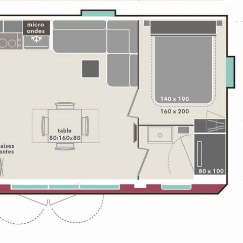 Stacaravan 6 personen - Vakantiehuis Brasilia 6 pers 3 Ch 1 Sdb ***