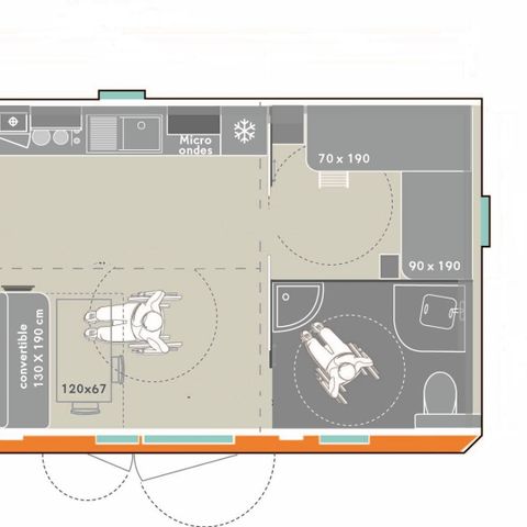Stacaravan 4 personen - Huisje Borneo 4 pers 2 Ch 1 Sdb *** PMR
