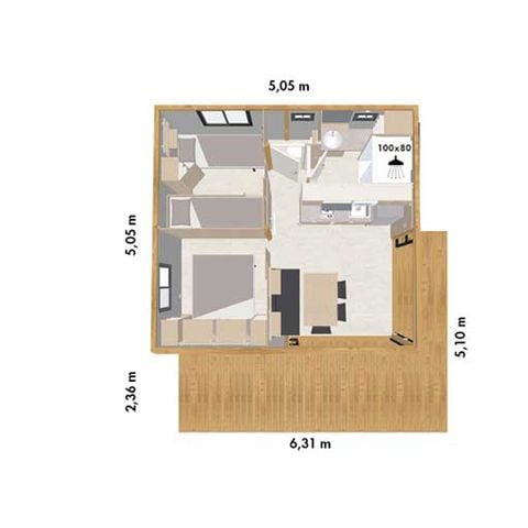 Chalet 5 personen - Chalet Prestige 2 slaapkamers 5 personen
