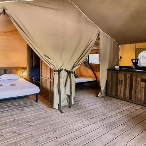Safaritent 5 personen - Lodge Tent Gezellig 3 Kamers 5 Personen Zonder Sanitair