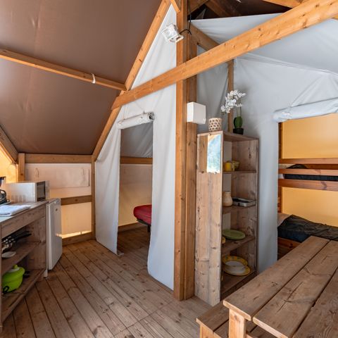 Lodge 4 personen - Écolodge Confort 17m² tent (2 kamers) - zonder sanitair