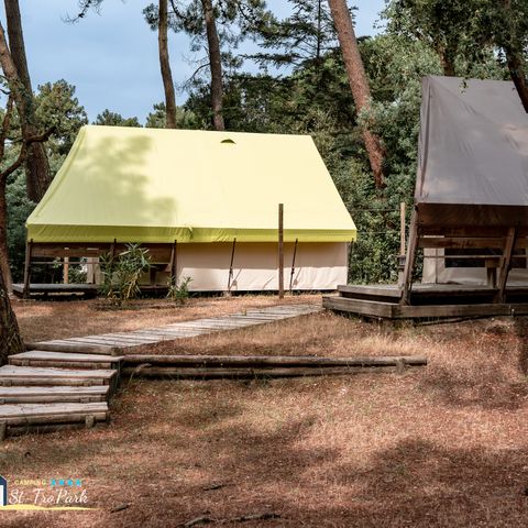 Lodge 4 personen - Écolodge Confort 17m² tent (2 kamers) - zonder sanitair