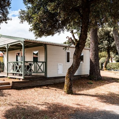 Chalet 4 personen - Chalet Premium 35m² (2 kamers) + Airconditioning + Afwasmachine + Overdekt terras 12m² + Privé parkeerplaats