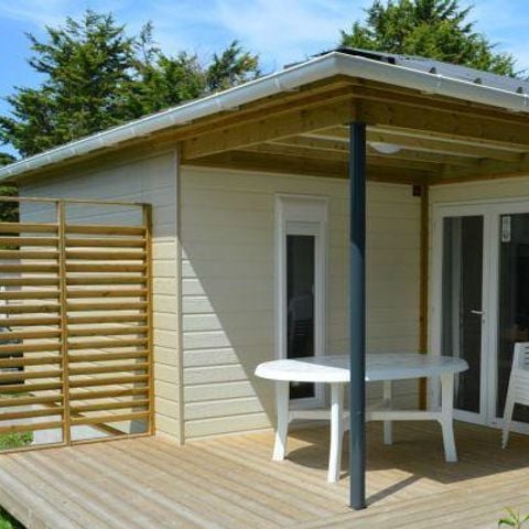 Chalet 6 personen - Chalet Premium 34m² (3 slaapkamers) + Airconditioning + Afwasmachine + Overdekt terras