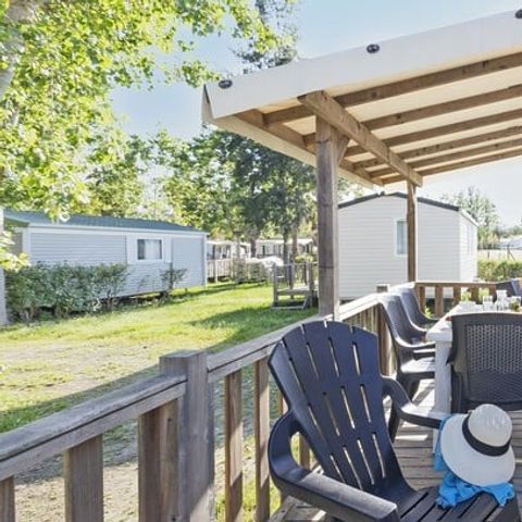 Stacaravan 6 personen - Mobile-home | Comfort | 3 Slaapkamers | 6 Pers. | Verhoogd terras | Airconditioning