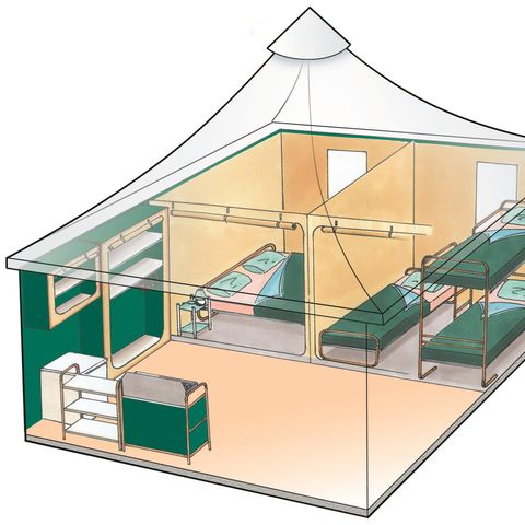 Bungalowtent 5 personen - Bungalow Toilé Confort 25 m² 2 kamers + terras 15m² 5 pers