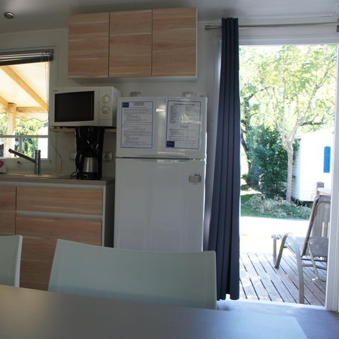 Stacaravan 7 personen - Stacaravan Standard 32 m² 3 kamers + terras 12m² halfoverdekt (9m²) 6/7 pers