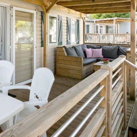 Stacaravan 6 personen - Stacaravan | Premium | 3 slaapkamers | 6 pers. | Terras Lounge | Air-con.