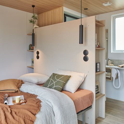 Stacaravan 2 personen - Sunêlia Luxe TAOS S2 2 pers. 1 slaapkamer. 1 badkamer. met of zonder privé jacuzzi