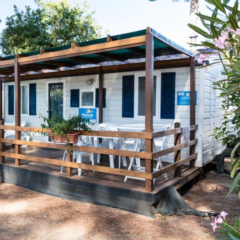 Stacaravan 4 personen - Klassiek | 2 Slaapkamers | 4 Pers. | Verhoogd terras | Airconditioning.