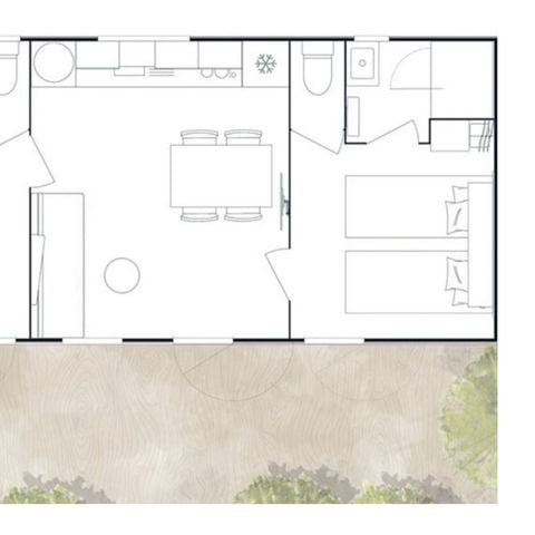 Stacaravan 6 personen - Stacaravan Confort+ 6 personen 2 slaapkamers 2 badkamers