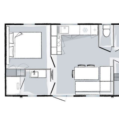 Stacaravan 6 personen - Premium 6 personen 3 kamers 31m² - stacaravan