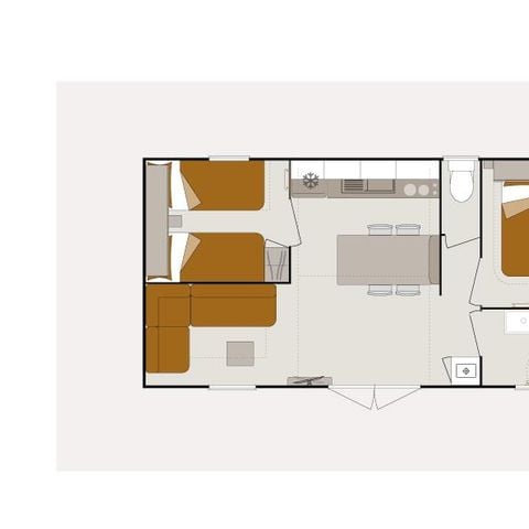 Stacaravan 6 personen - 4/6 personen 2 slaapkamers, LUXE, 31m2 categorie 3