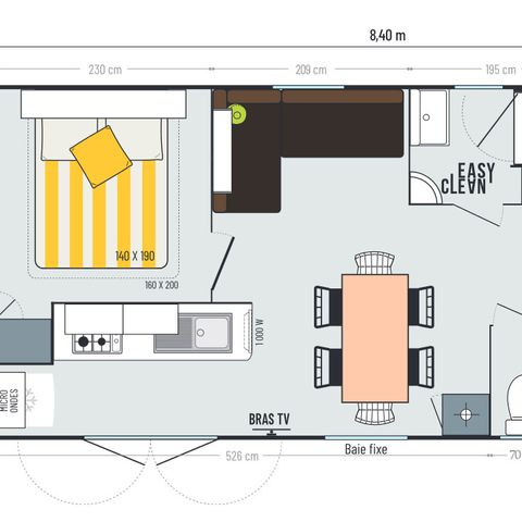 Stacaravan 6 personen - Riviera 3Ch 6P