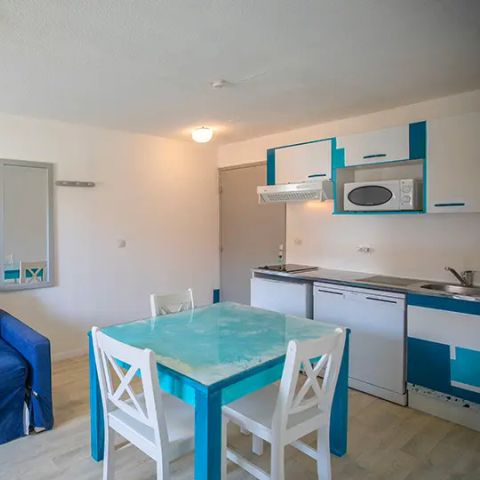 Studio 4 personen - met slaapgedeelte voor 4 personen