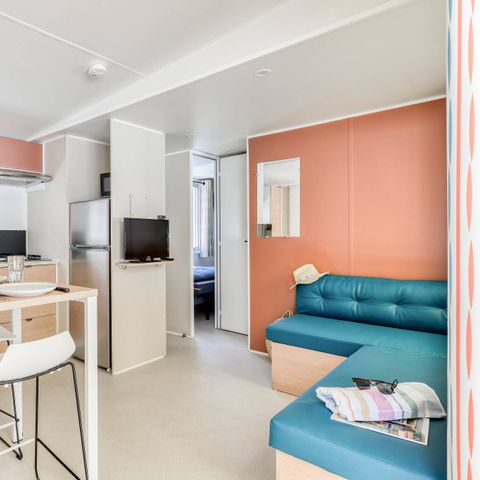 Stacaravan 6 personen - Mobile-home | Premium | 3 slaapkamers | 6 pers | Verhoogd terras | Airconditioning | TV