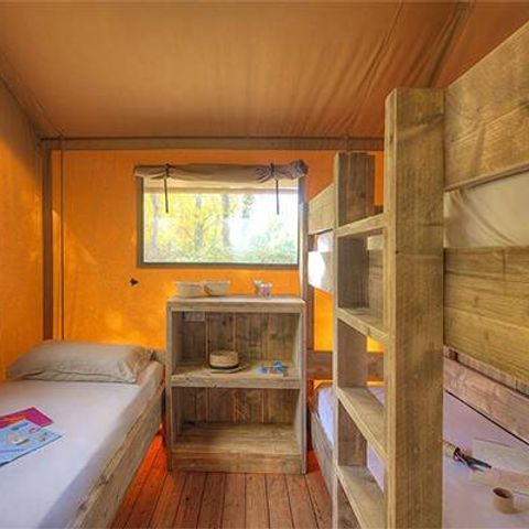 Bungalow 5 personen - Safari Lodge Tent | 2 Slaapkamers | 4/5 Personen | Single Terras