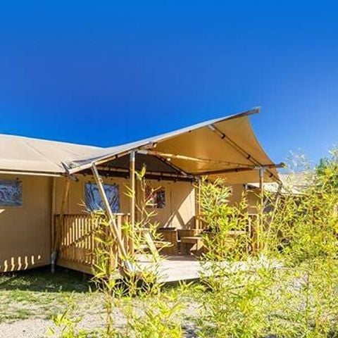 Bungalow 5 personen - Safari Lodge Tent | 2 Slaapkamers | 4/5 Personen | Single Terras