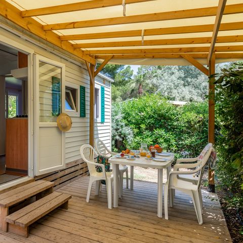 Stacaravan 4 personen - Klassiek | 2 Slaapkamers | 4 Pers. | Single terras